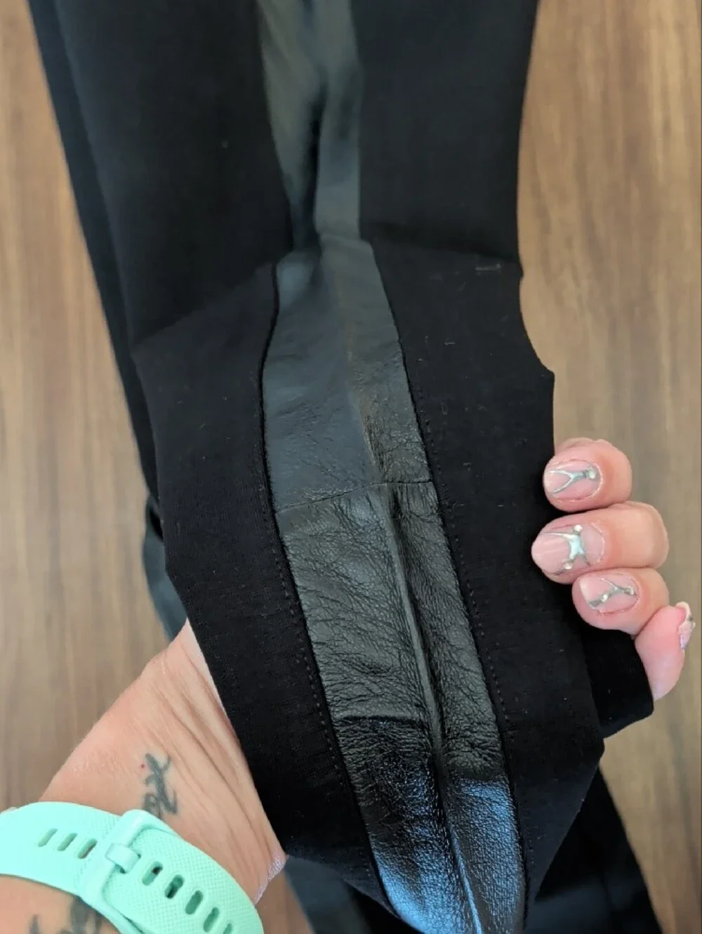 J. Crew Black Skinny Pants with Shiny Side Panels